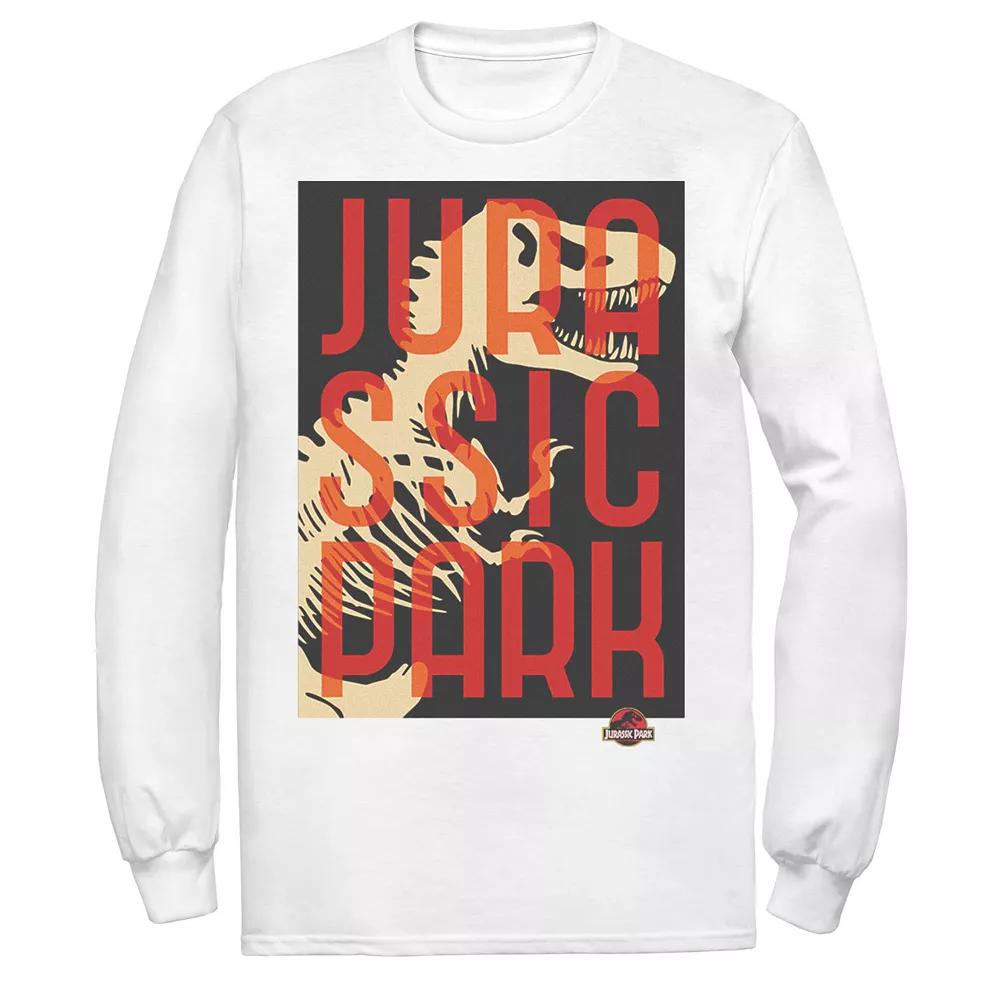 Men's Jurassic Park Split Typography T-Rex Bones Tee, Size: XL, White Product Image