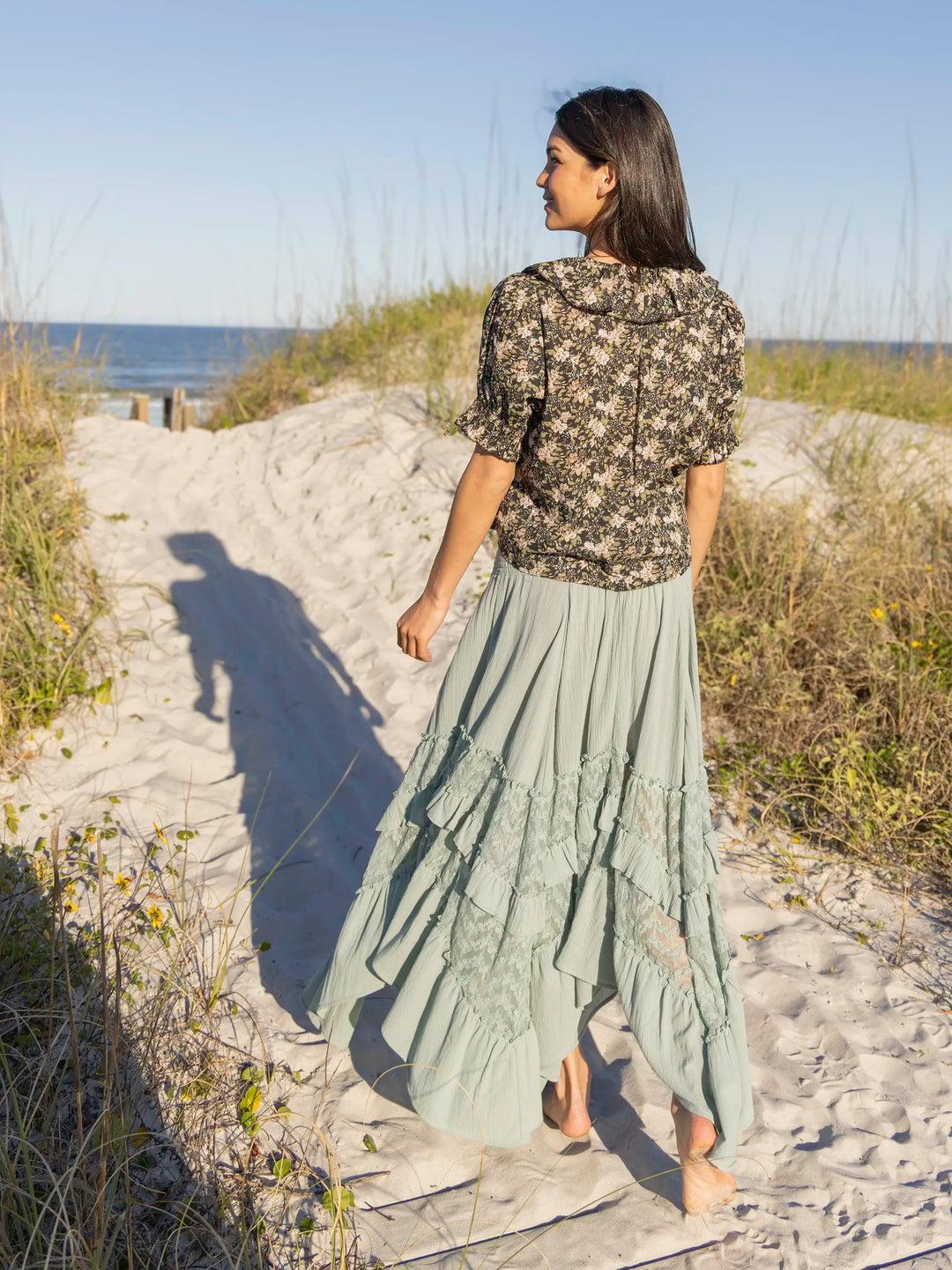 Feelin' Alive Lace Midi Skirt Product Image
