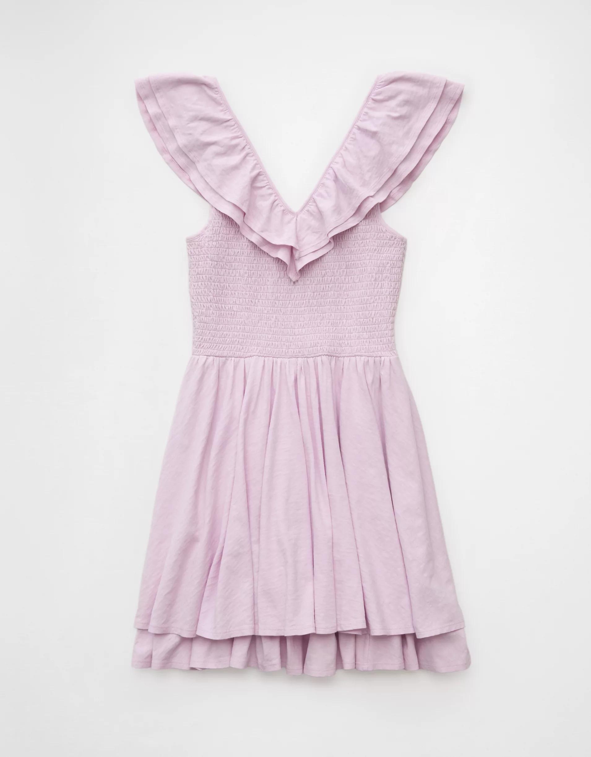 AE Sunchaser Knit Ruffle Mini Dress Product Image