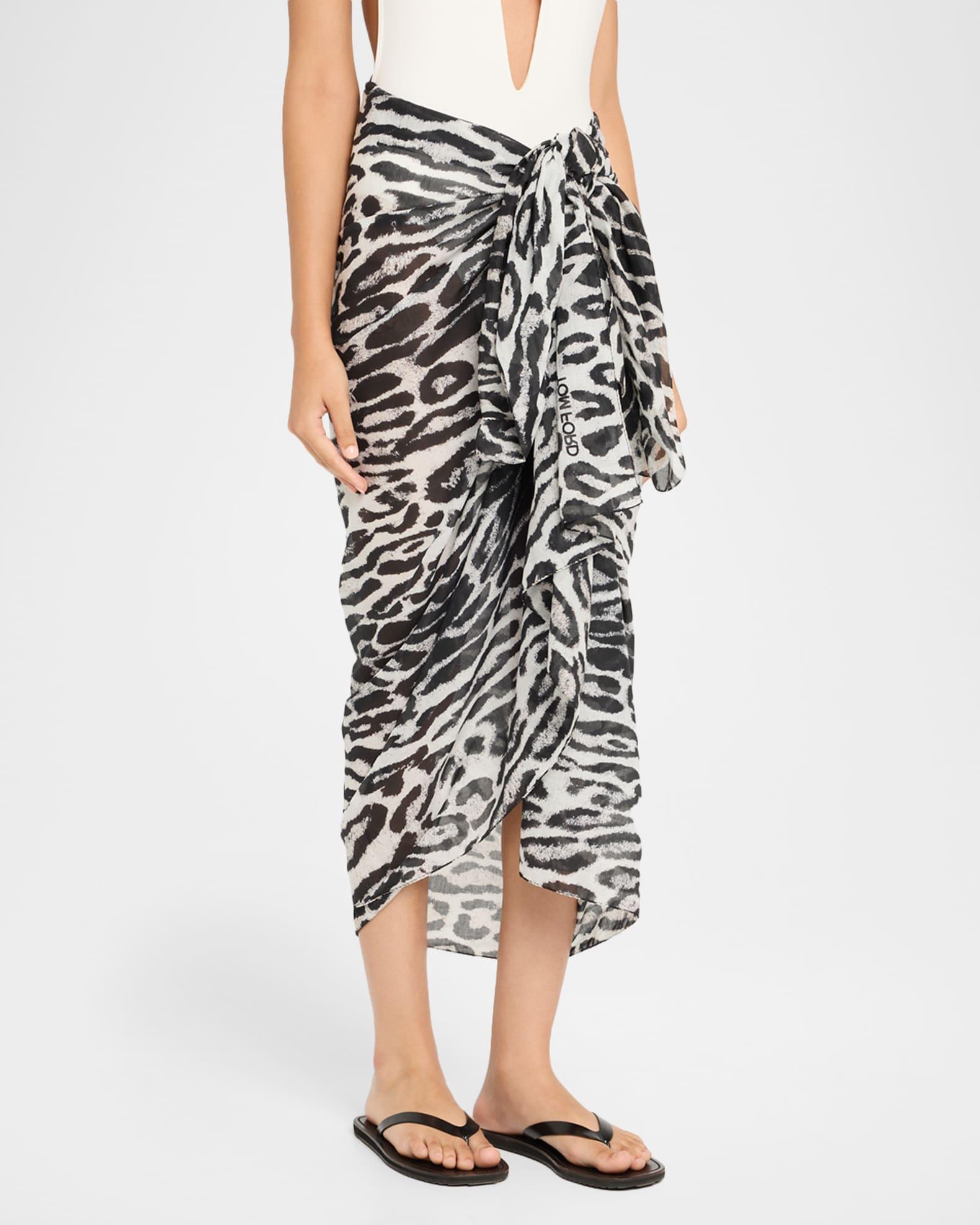 Ocelot-Print Cotton Muslin Pareo Product Image