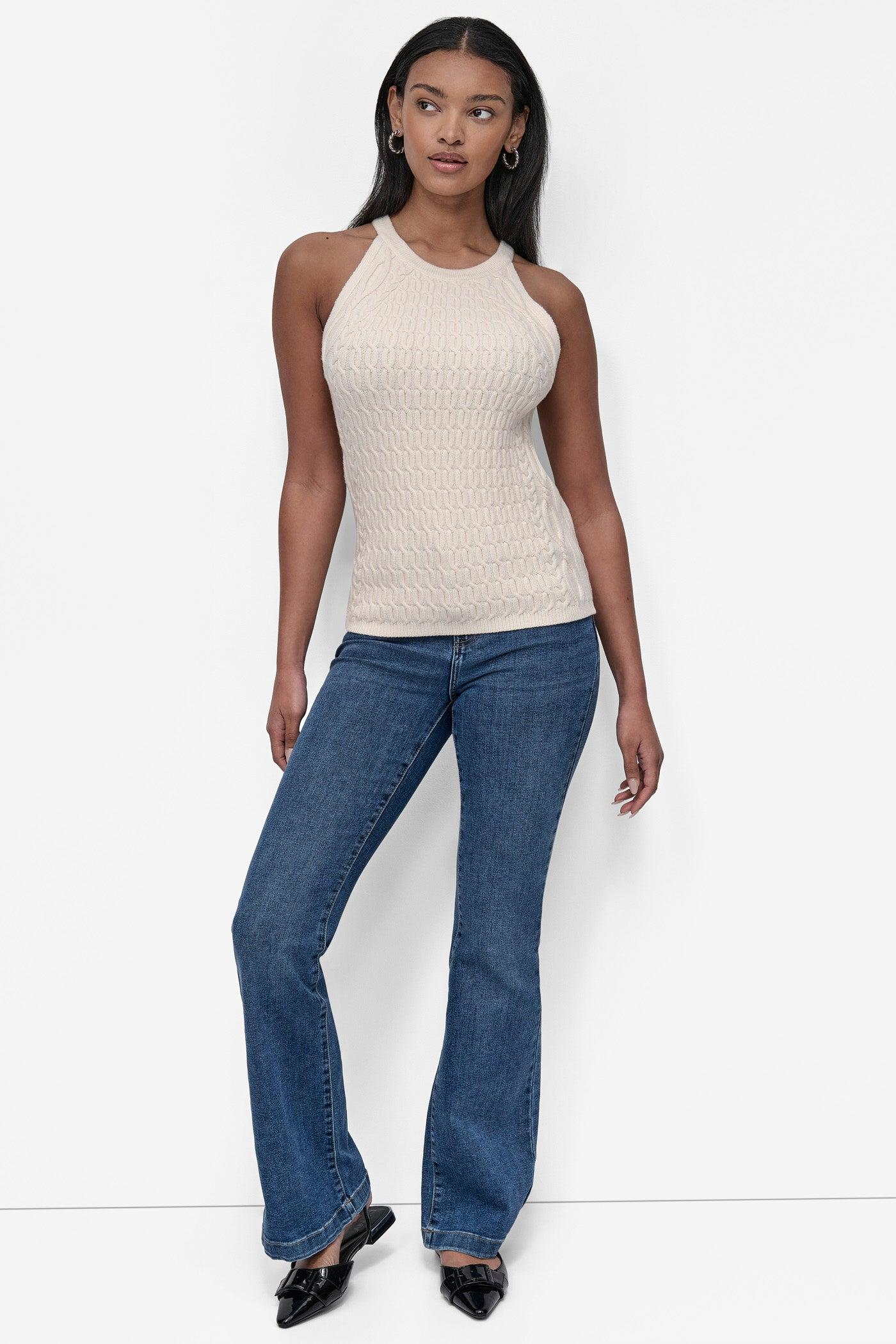 CABLE-KNIT HALTER-STYLE SWEATER Product Image