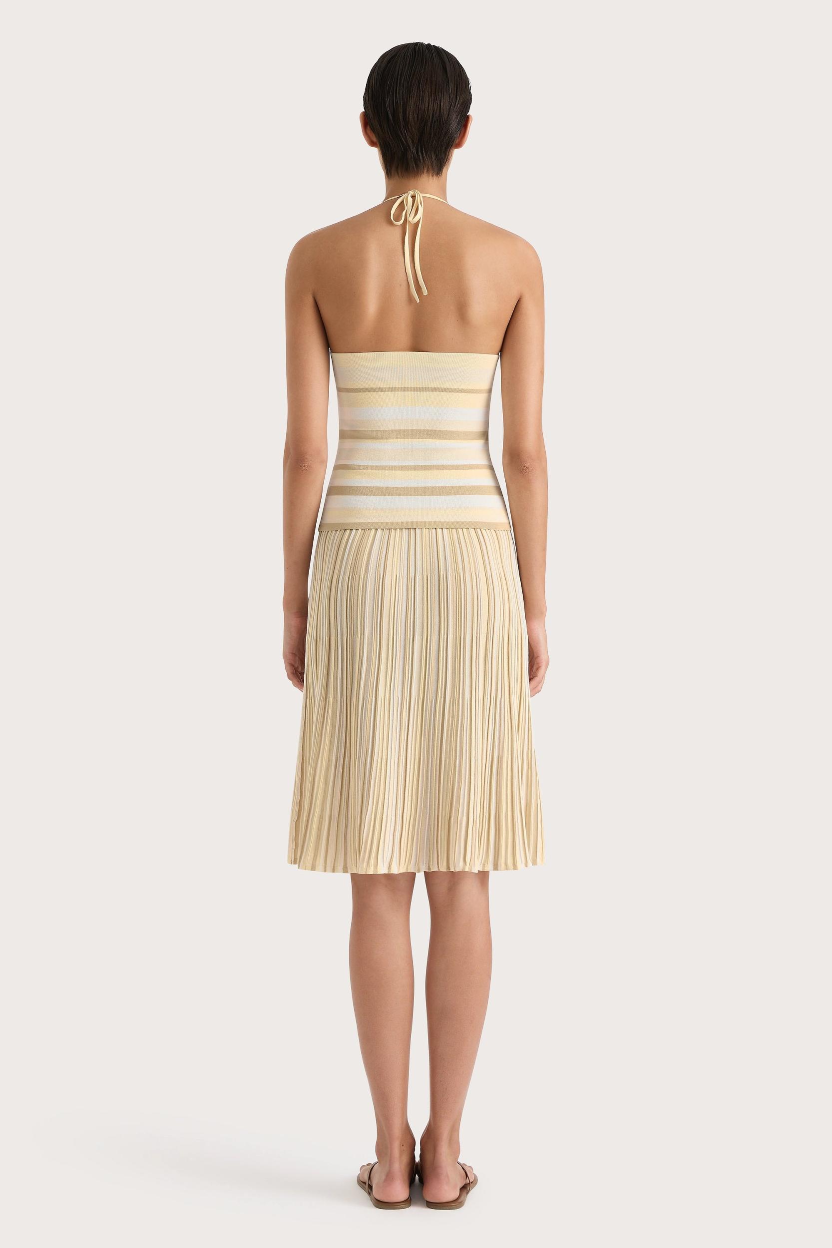 Citara Drawstring Skirt Butter Stripe - Final Sale Product Image