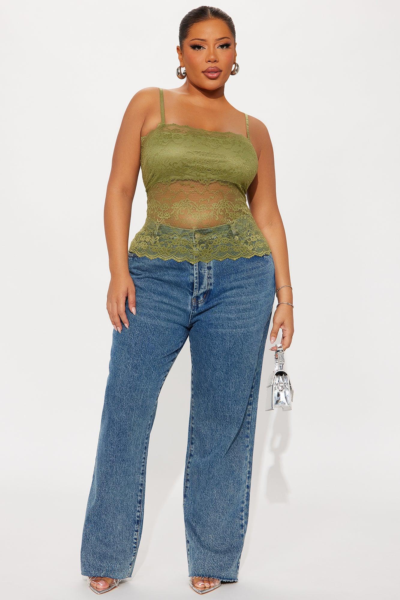 Bellerose Lace Cami Top - Green Female Product Image