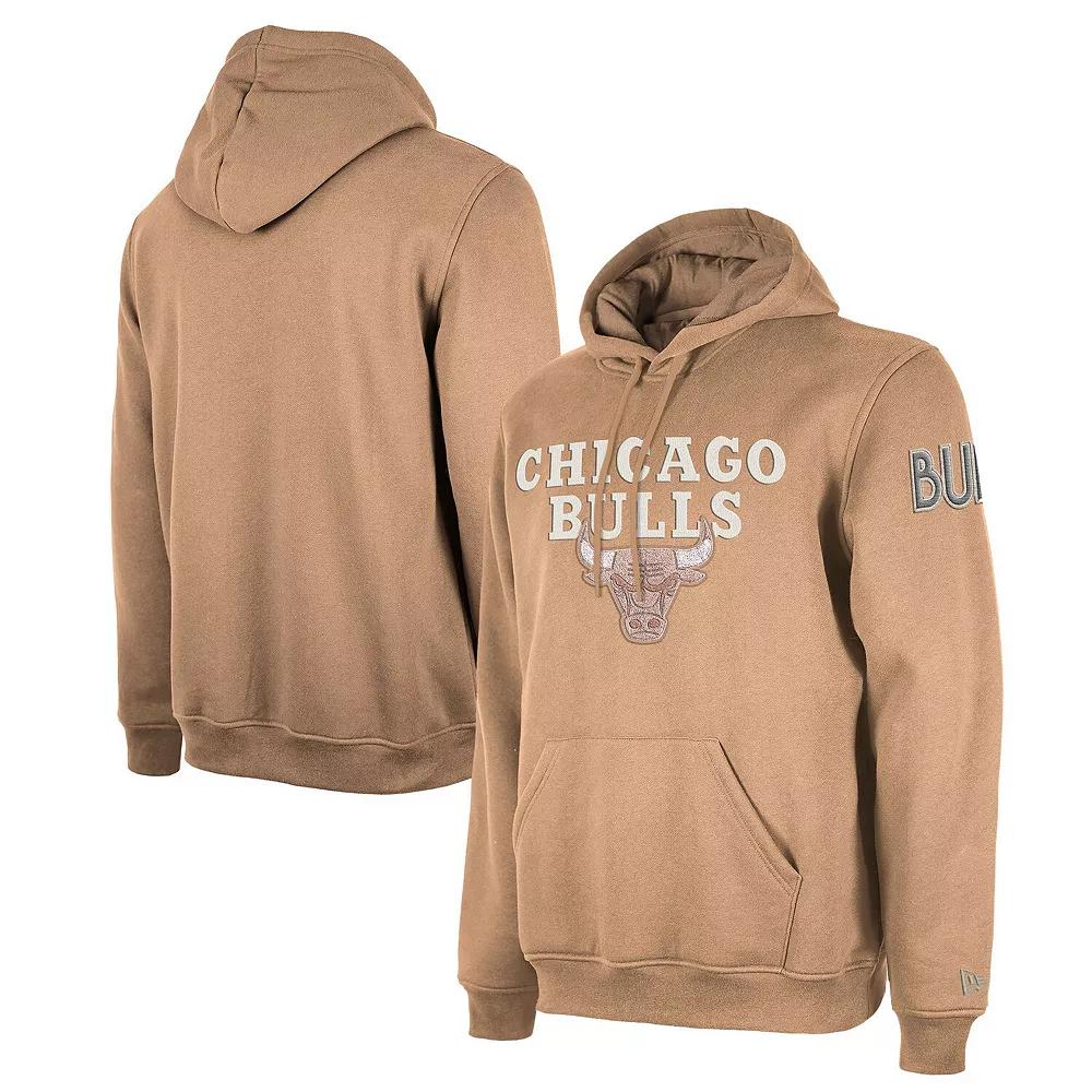 Men's New Era  Tan Chicago Bulls 2024/25 City Edition Chenille Heavyweight Pullover Hoodie, Size: XL, Team Product Image