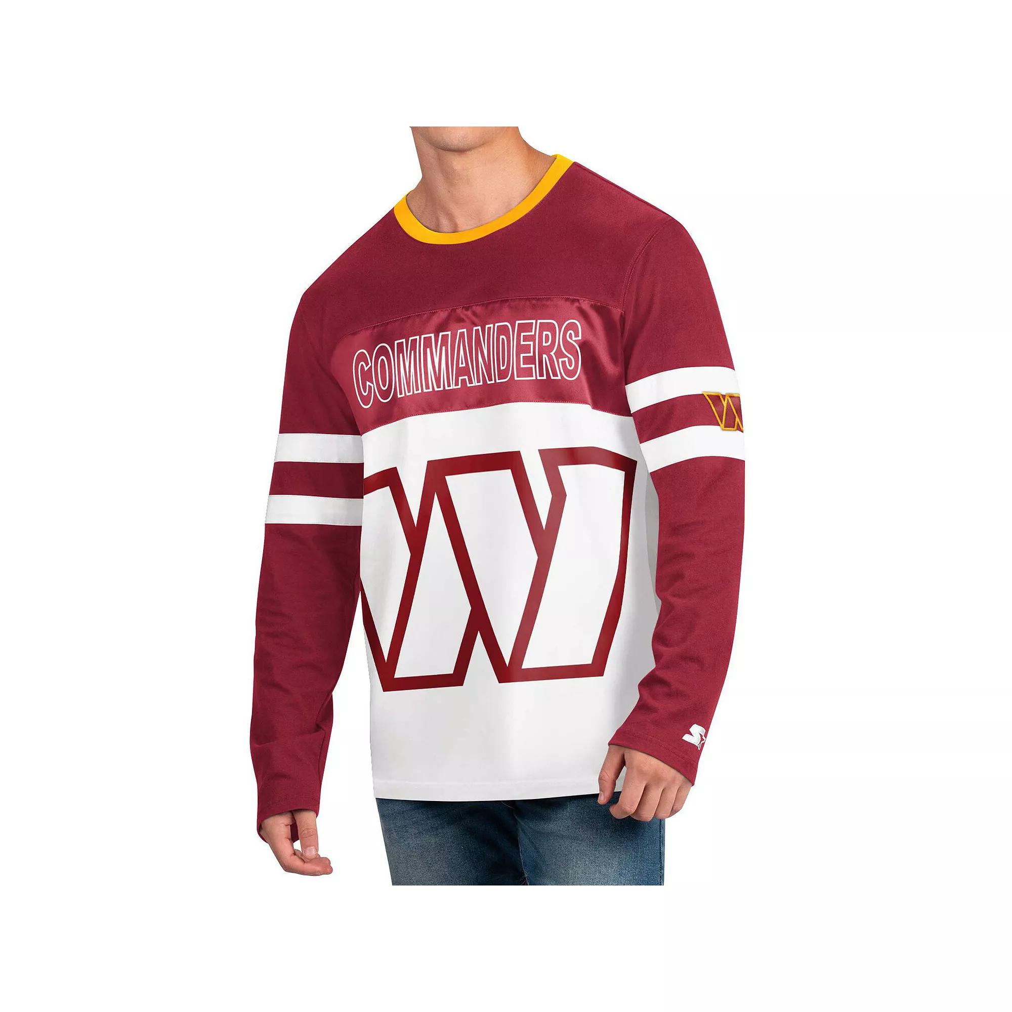 Men's Starter Burgundy/White Washington Commanders Halftime Long Sleeve T-Shirt,  Product Image