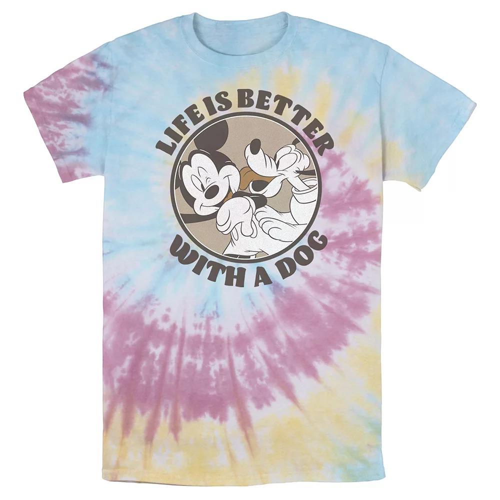 Men's Disney Mickey And Friends Life Is Better With A Dog Bomabrd Wash Tee,  Product Image