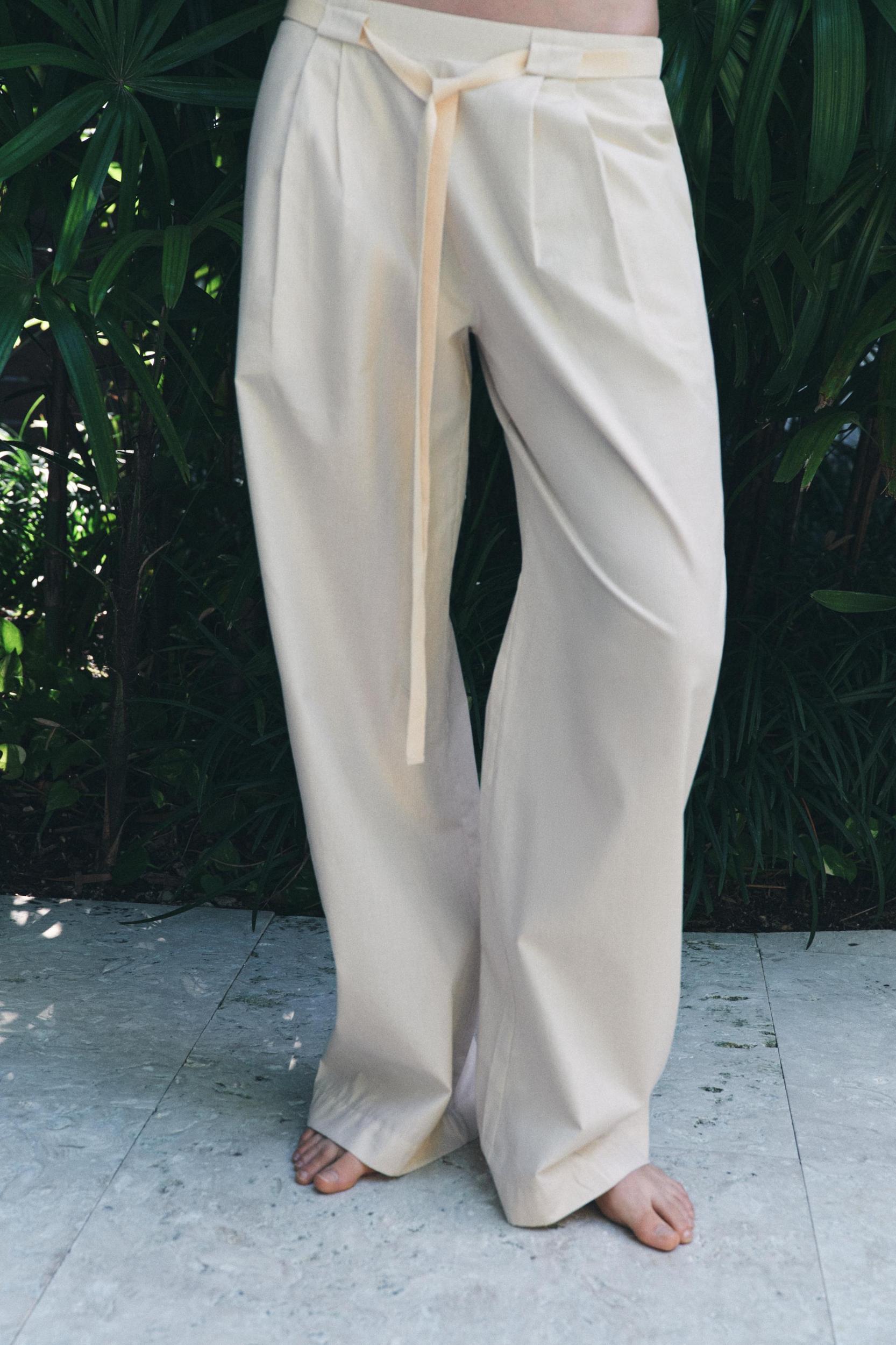 STRIPED POPLIN PANTS Product Image