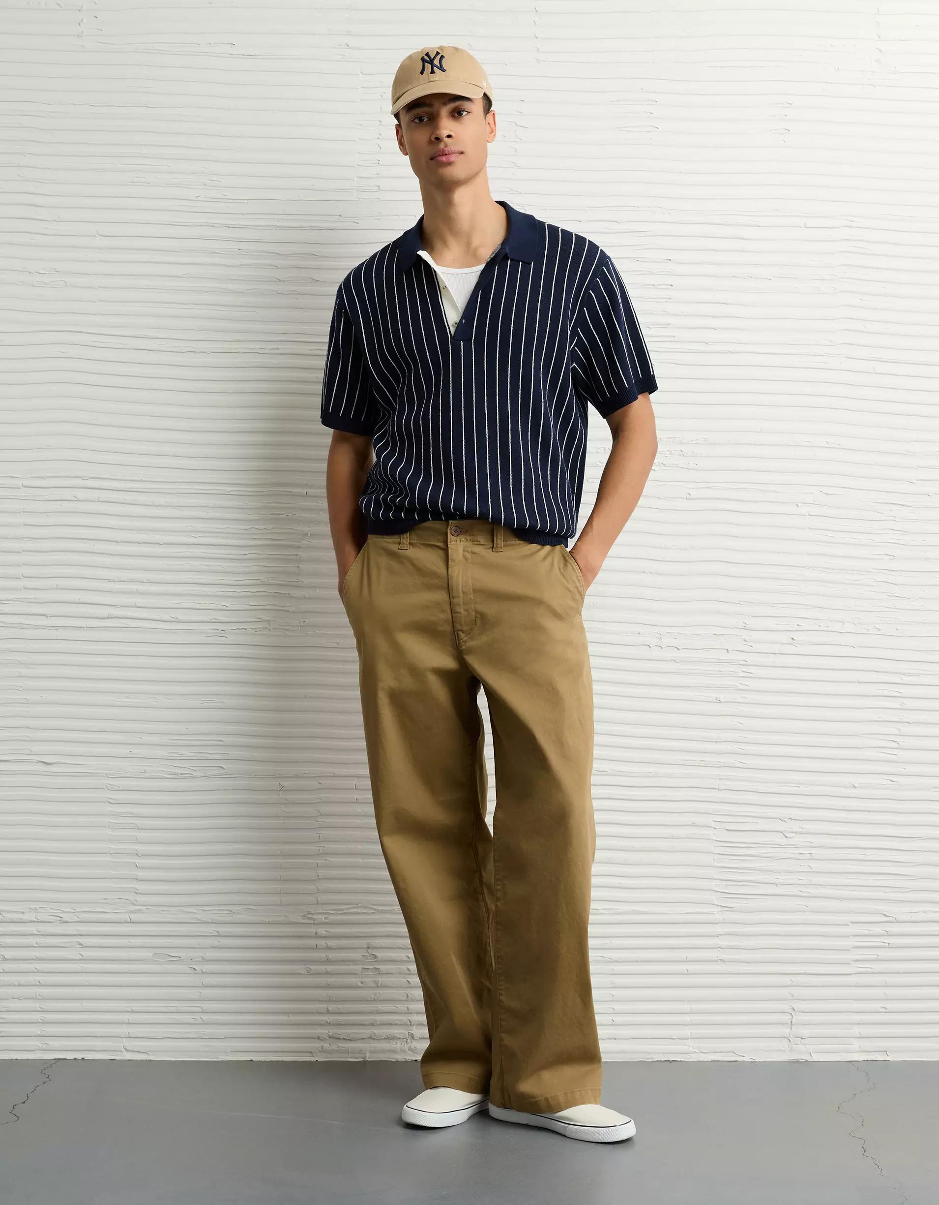 AE Weekend Striped Sweater Polo Shirt Product Image