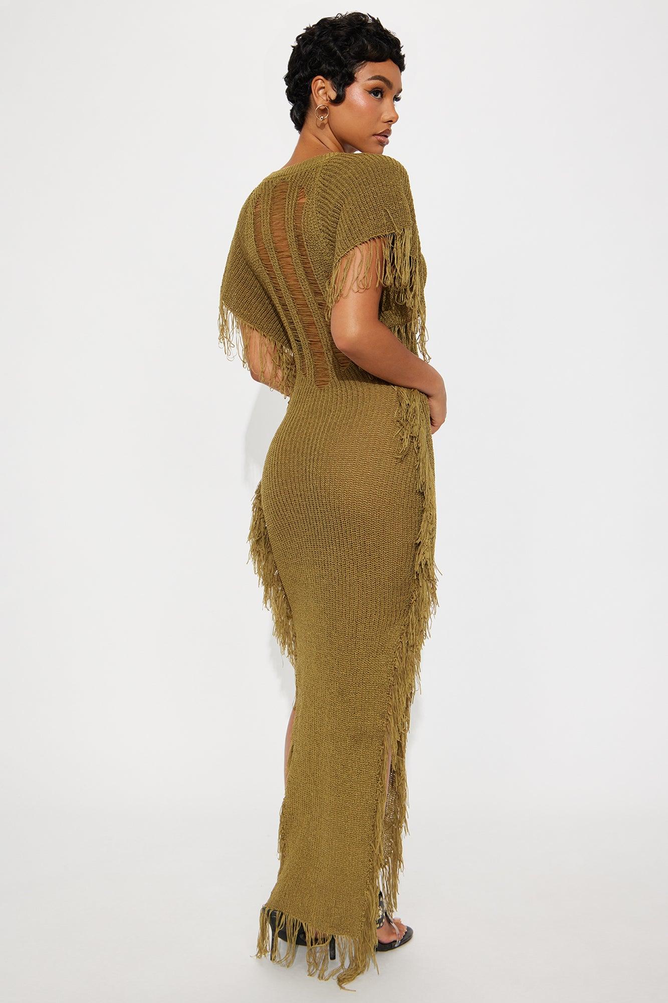 Tatiana Knit Maxi Dress - Olive Female Product Image