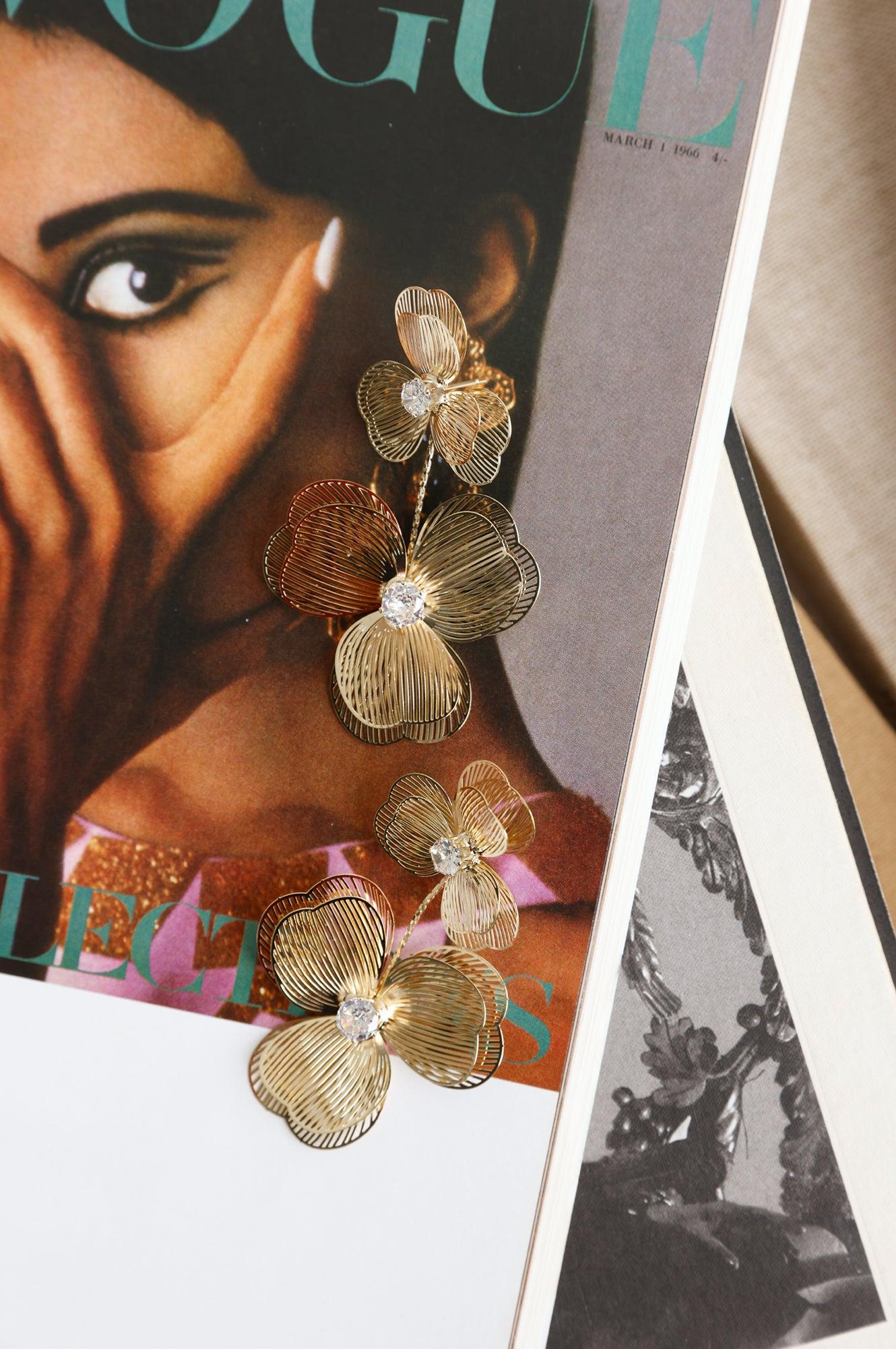 Florals First Earrings Gold Product Image