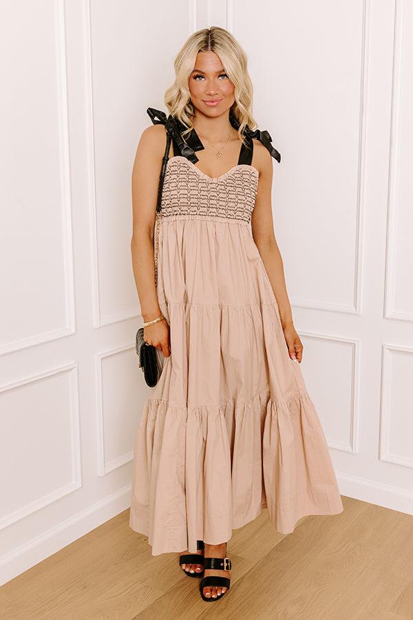 Favorite Love Story Smocked Midi Iced Latte Product Image