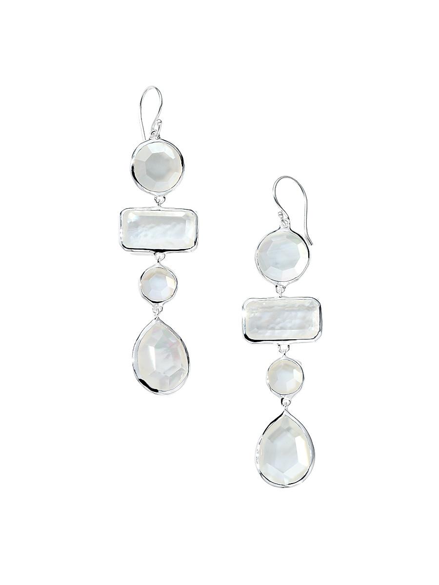 Womens Rock Candy Large Mixed-Cut 4-Tier Sterling Silver & Doublet Drop Earrings Product Image