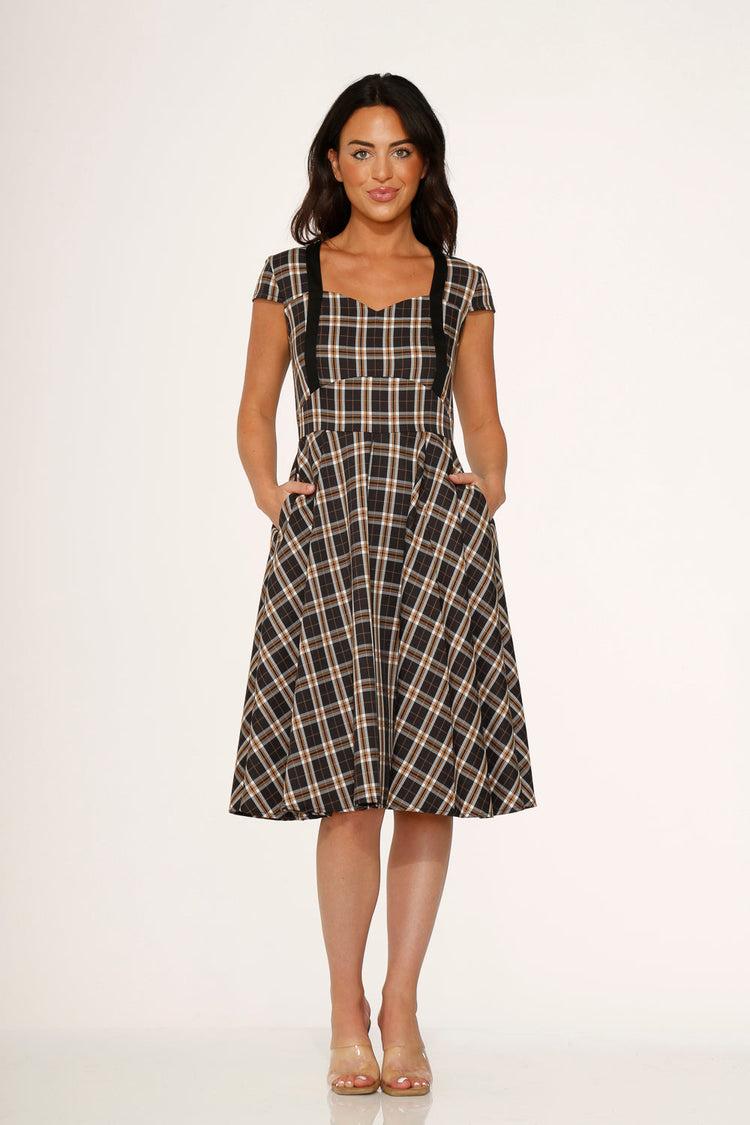 Black Plaid Swing Dress Product Image