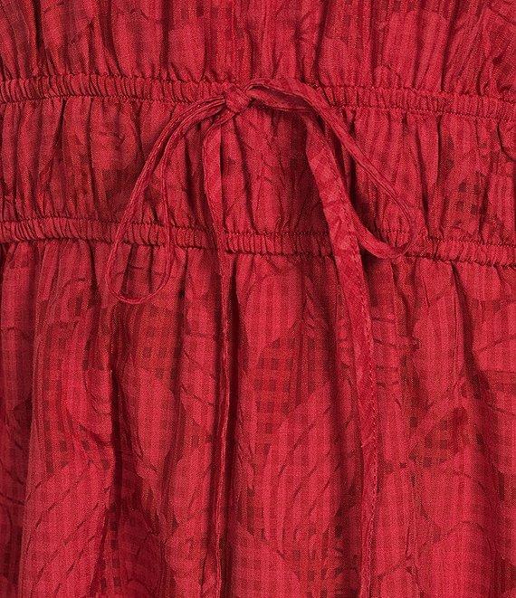 Jessica Howard Split V-Neck Short Sleeve A-Line Midi Dress Product Image