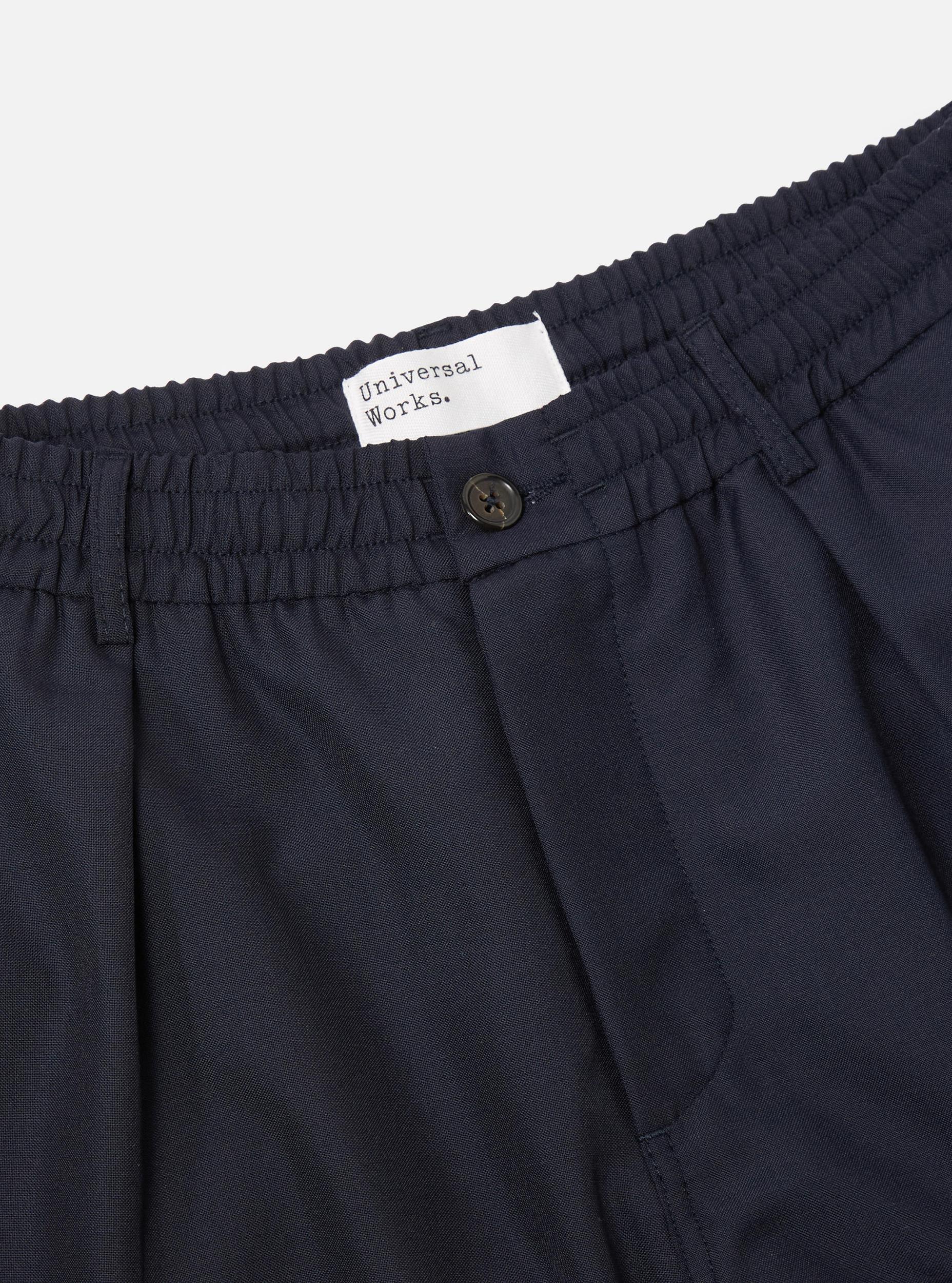Navy Tropical Suiting Pleated Track Pant Product Image