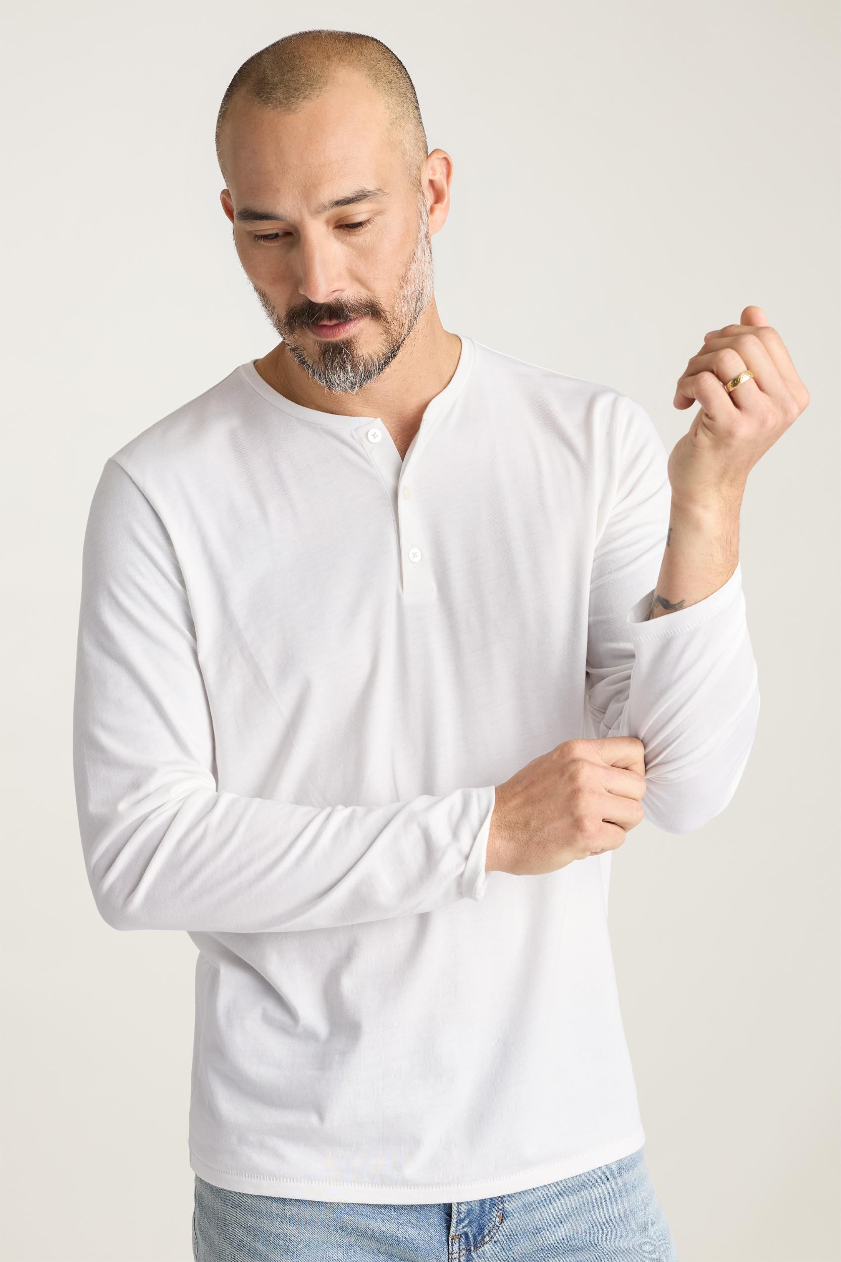 Pima Performance Long Sleeve Henley Product Image