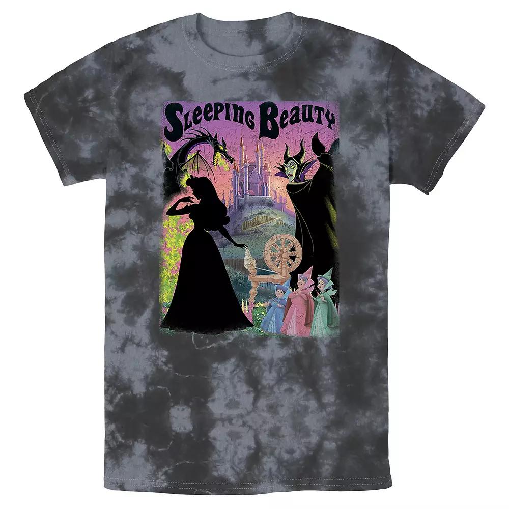 Men's Disney Sleeping Beauty Aurora Maleficent Poster Bomabrd Wash Tee, Size: XL, Black Grey Product Image
