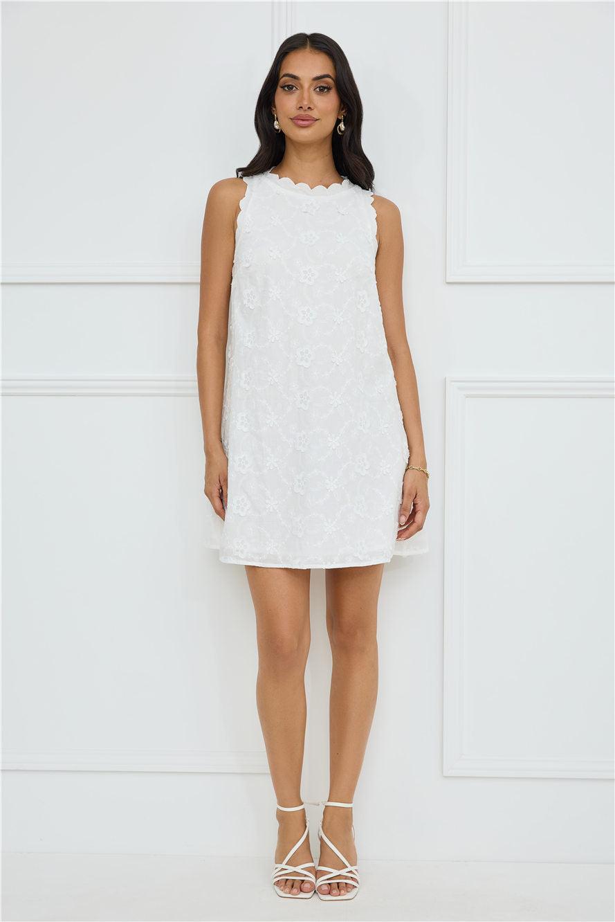 Seashell Chic Embroidered Mini Dress White Product Image