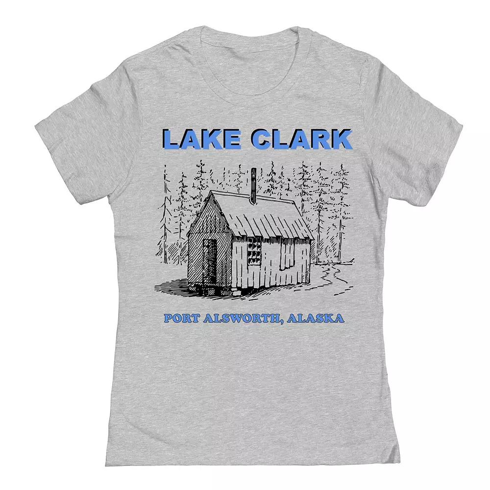 Junior's Ik Clark Geography Distressed Womens Graphic Tee, Girl's, Size: Large, Sport Gray Product Image