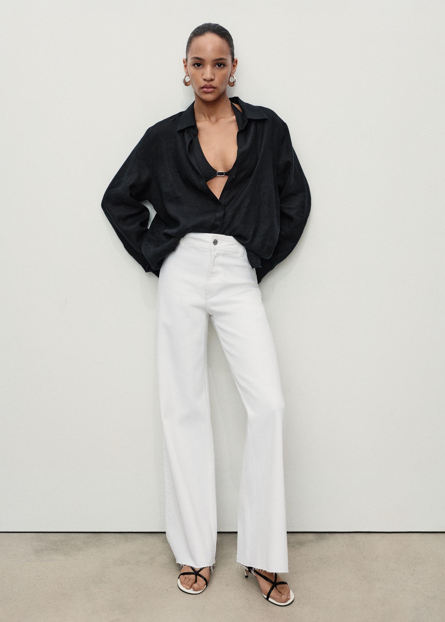 Catherin culotte high-rise jeans - Women | MANGO USA Product Image