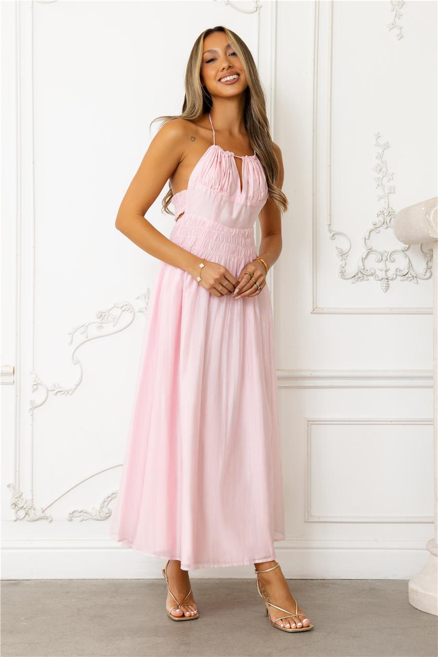 Doll Energy Strapless Midi Dress Pink Product Image