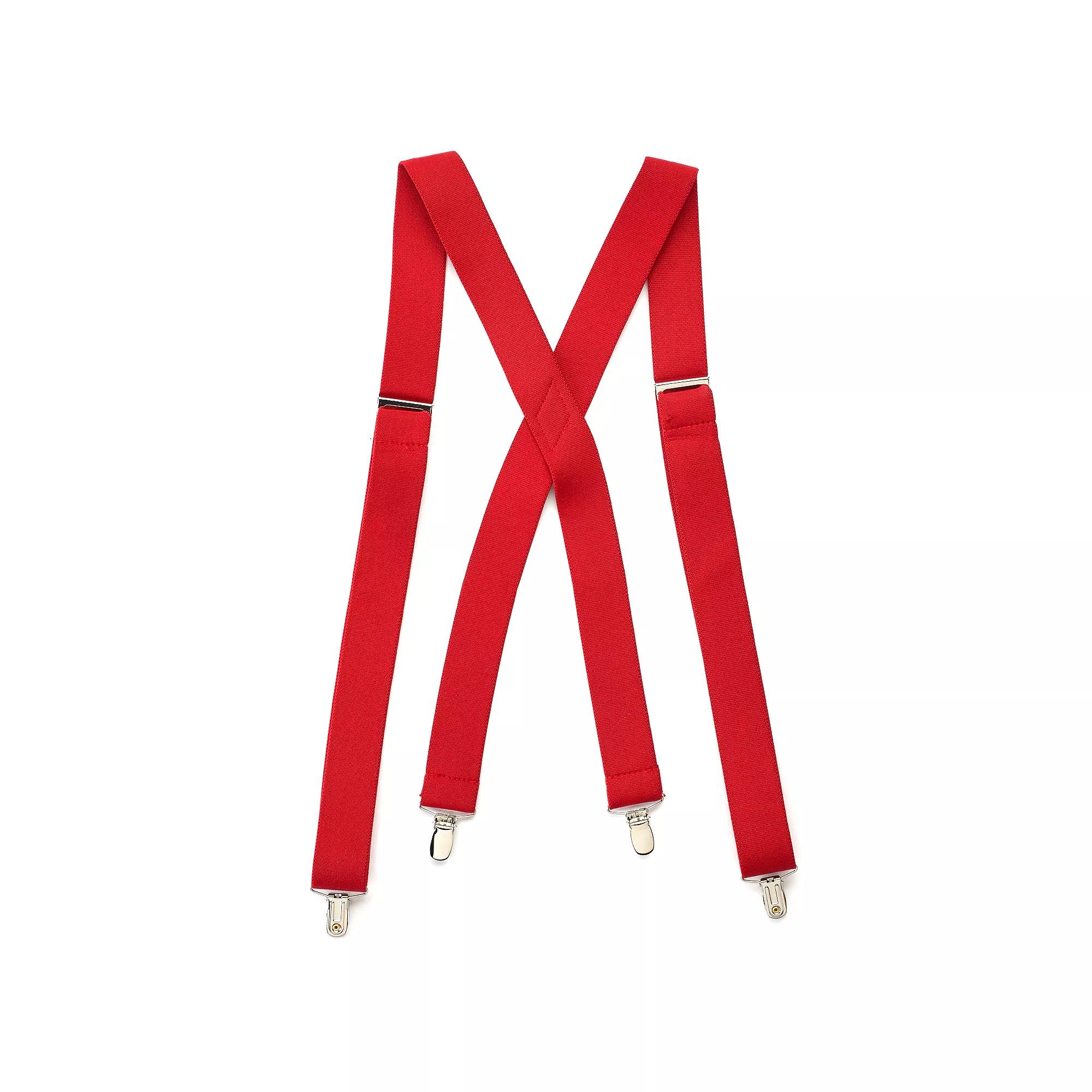 Men's Wembley Christmas Solid Stretch Suspenders, Red Product Image