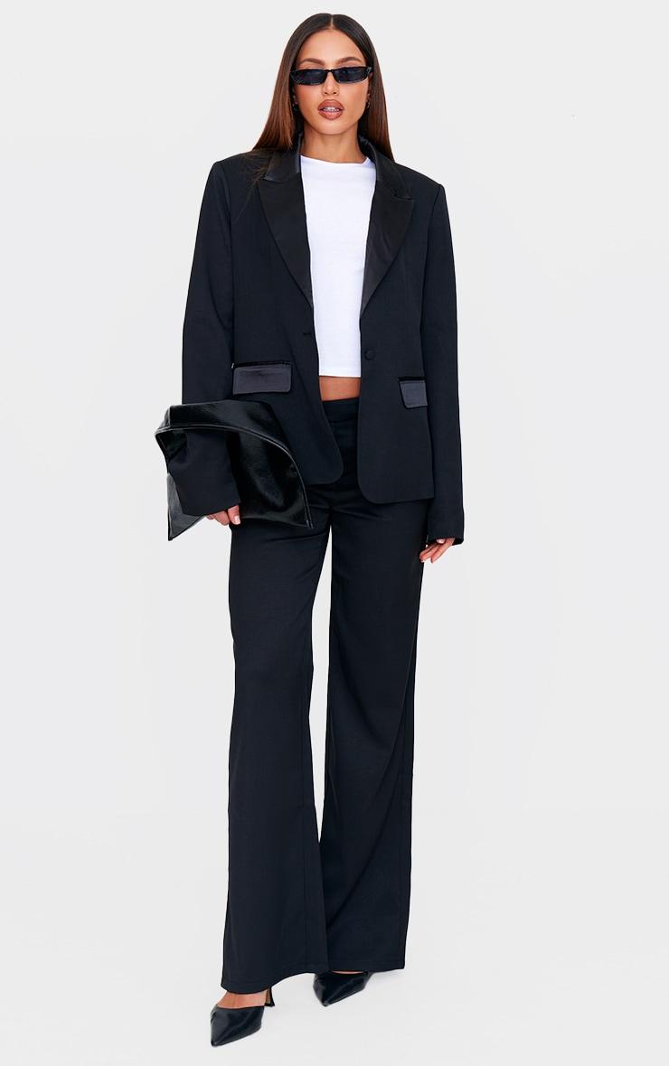 Tall Black Tuxedo Oversized Blazer Product Image