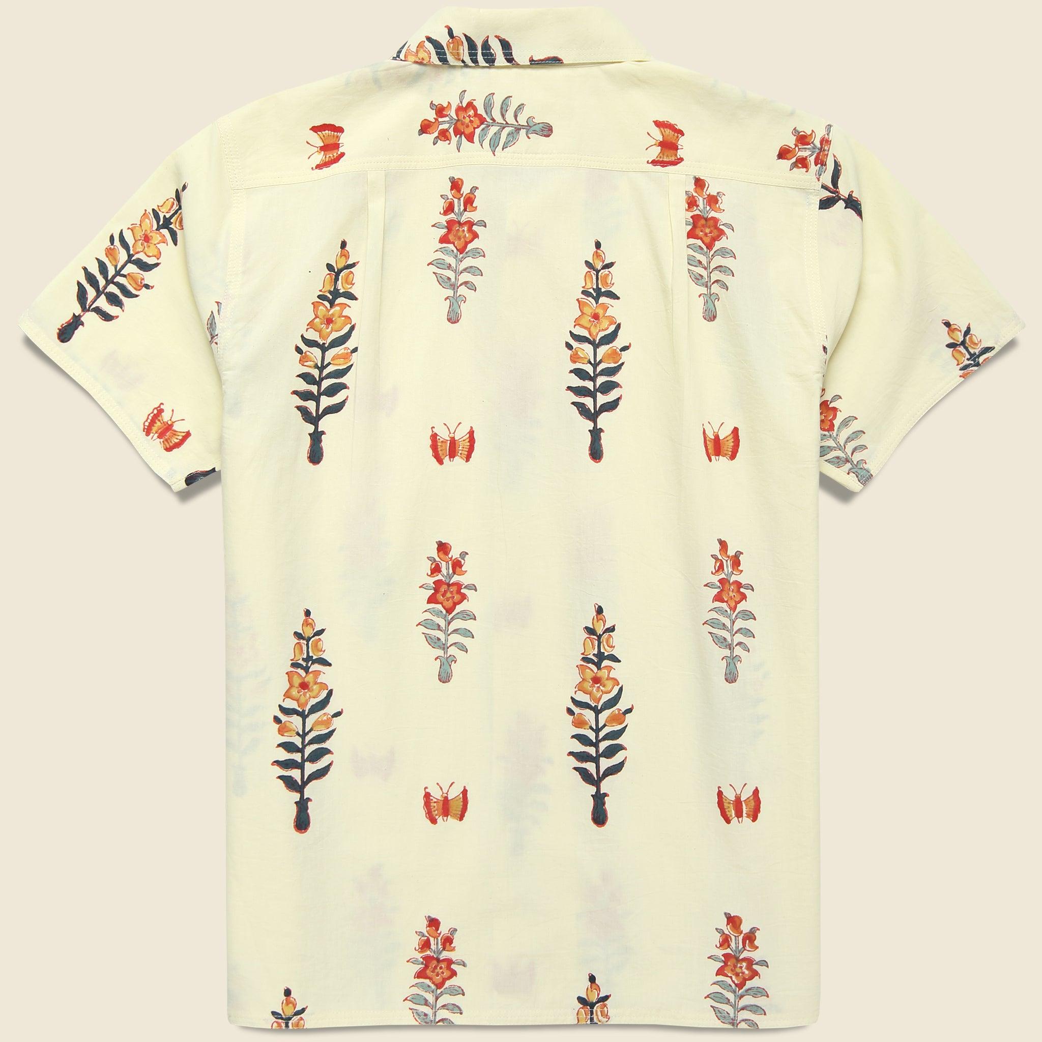 Floral Block Print Shirt - Cream Product Image