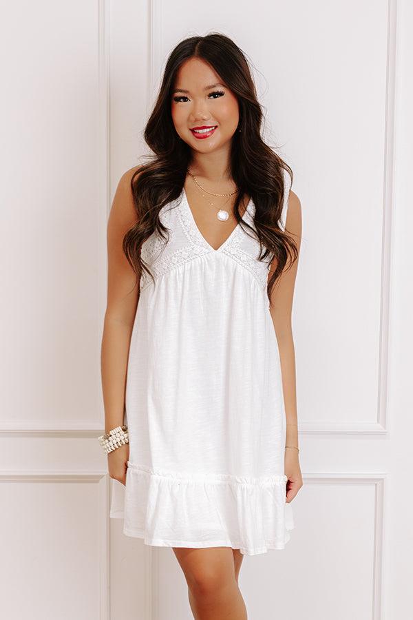 Boardwalk Brunch Babydoll Mini Dress In White Product Image