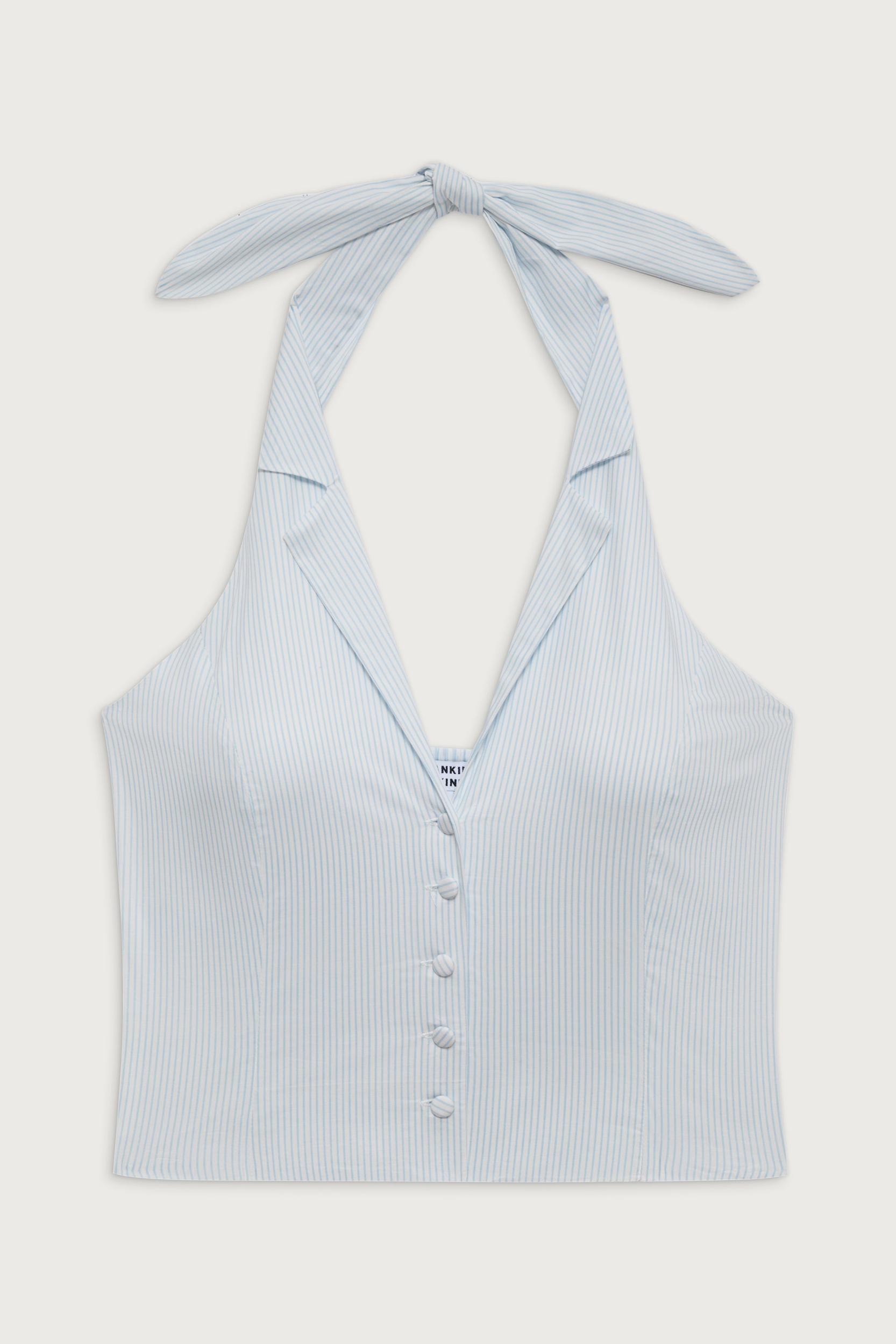 Cottage Striped Halter Top - Saltwater Stripe Product Image