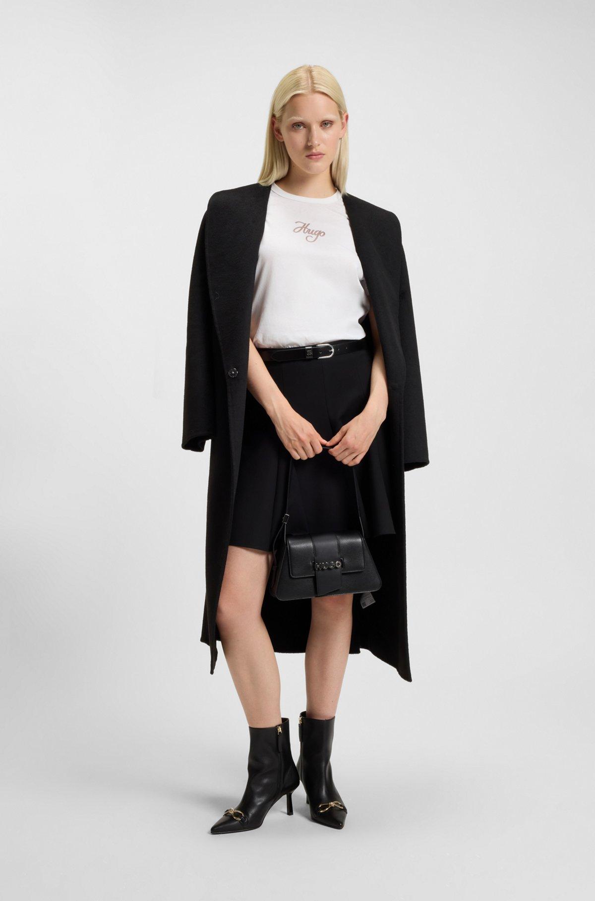 Cotton-jersey T-shirt with glitter-print details Product Image