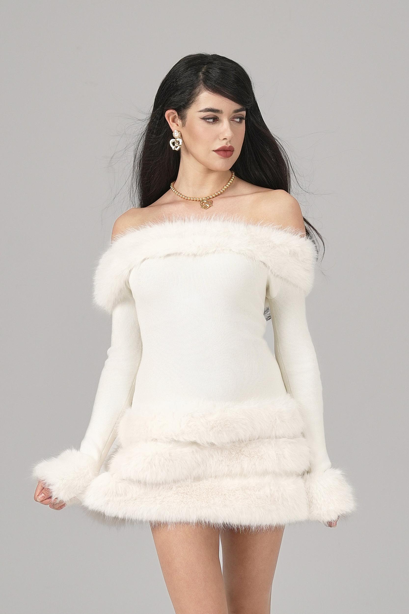 Mila Fur Dress Product Image