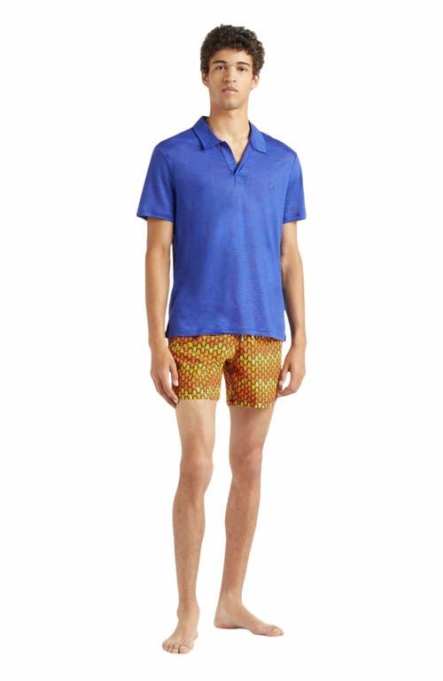 Vilebrequin Men's Solid Linen Jersey Polo Shirt Product Image