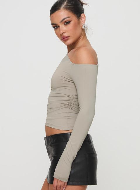 Unplugged Long Sleeve Top Grey Product Image