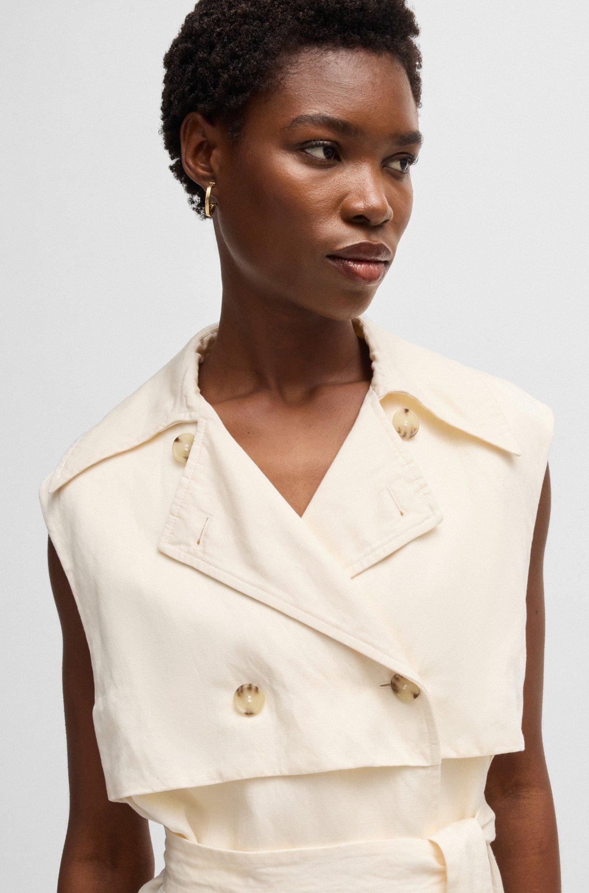 Sleeveless trench dress with double-breasted closure Product Image