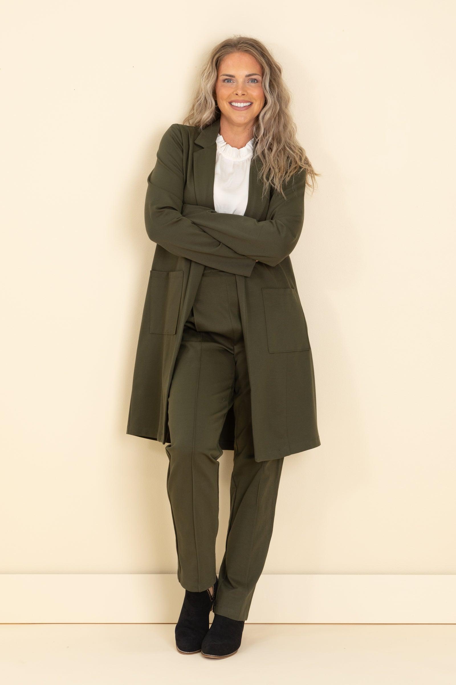 Lapel Front Pocket Cardigan Jacket Product Image