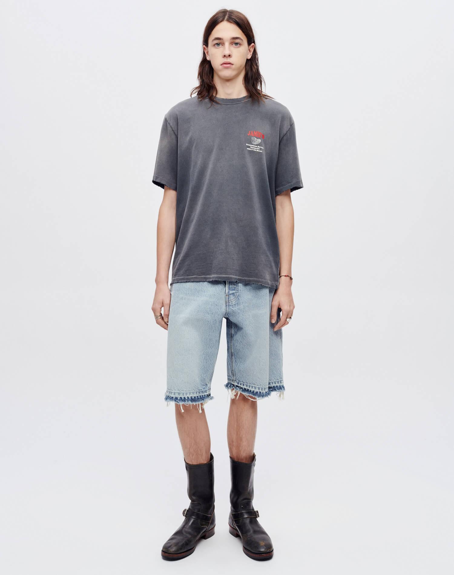 Loose "Transmission Service" Tee - Sun Faded Black Product Image