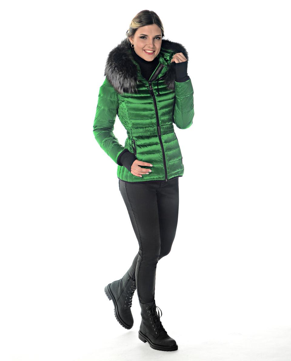 Polyester Jacket with Detachable Fox Trimmed Hood Product Image