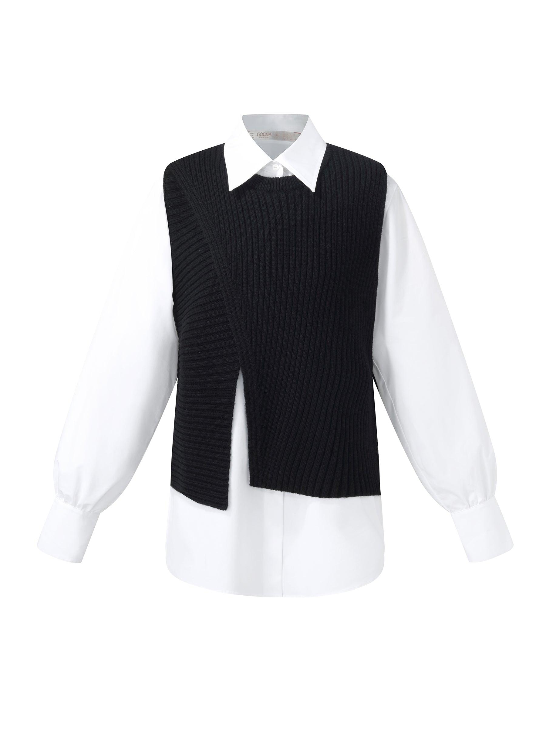 Knit Tank Top And Long Sleeve Shirt Two-Piece Set Product Image