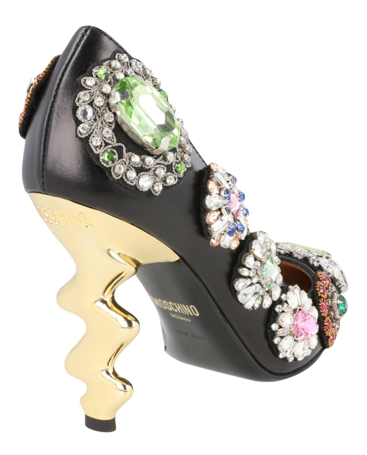Moschino Bejeweled Scuplted-Heel Pumps Product Image