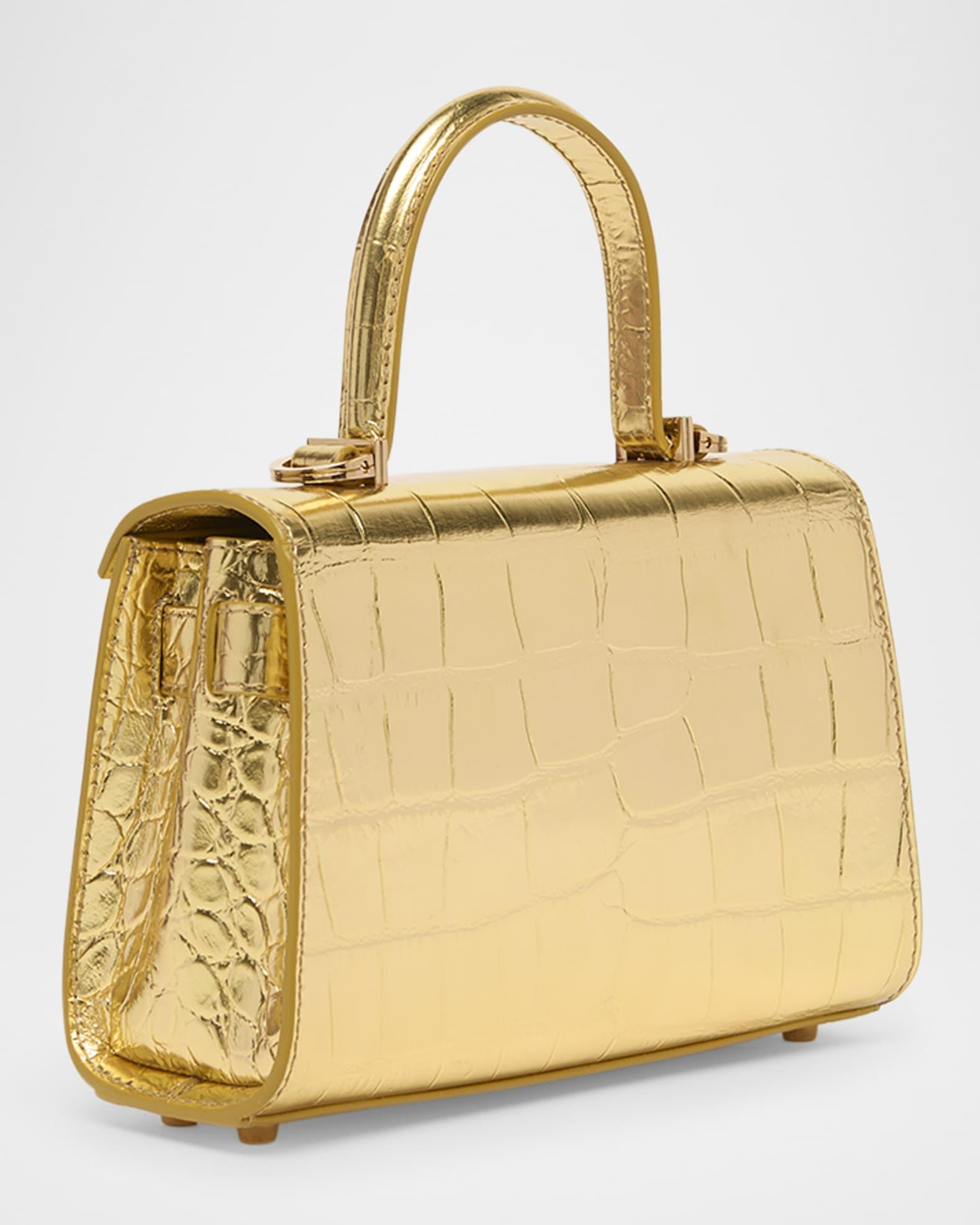 La Medusa Metallic Croc-Embossed Bag Product Image