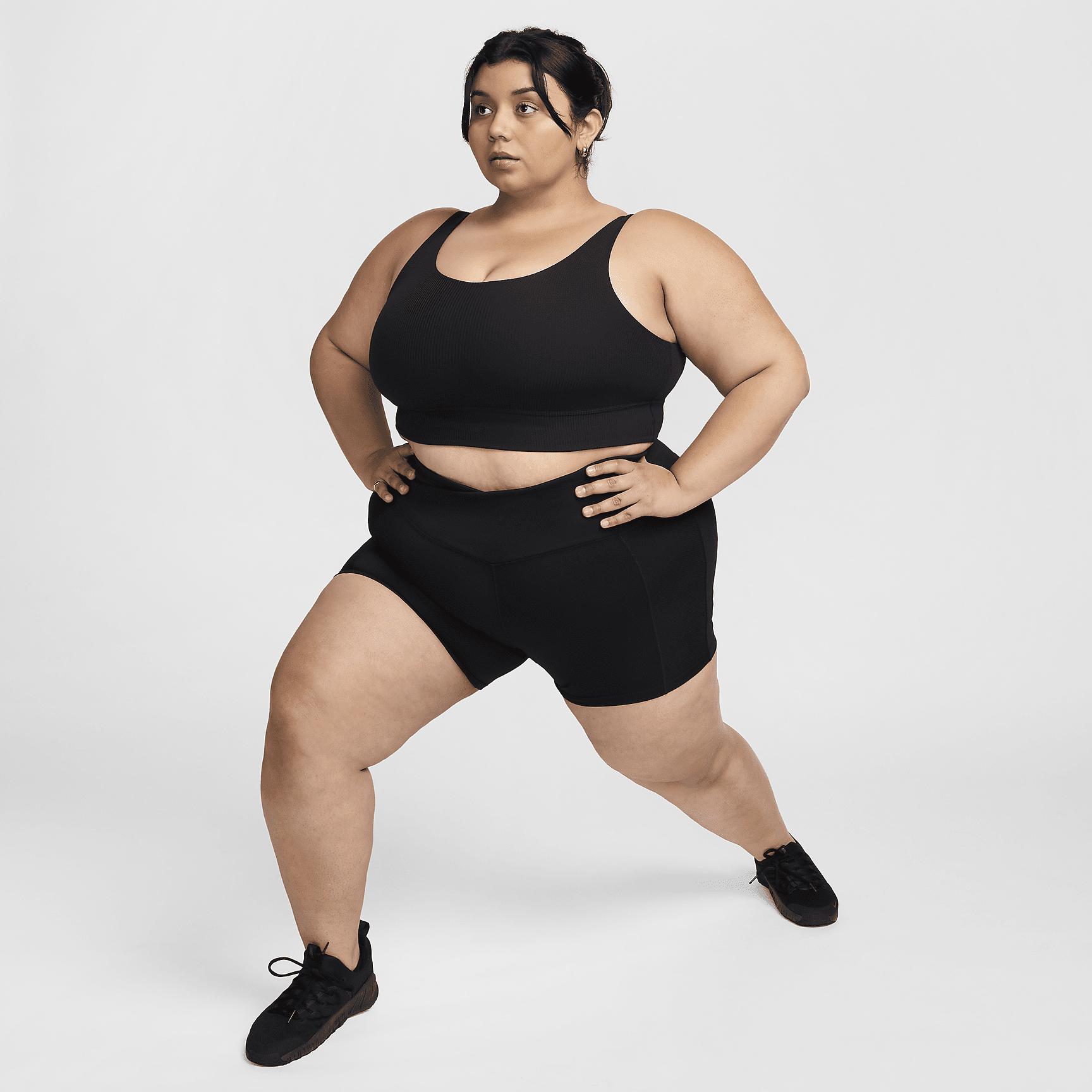 Nike Womens Zenvy Rib Light-Support Non-Padded Longline Sports Bra (Plus Size) | HF1544-010 Product Image