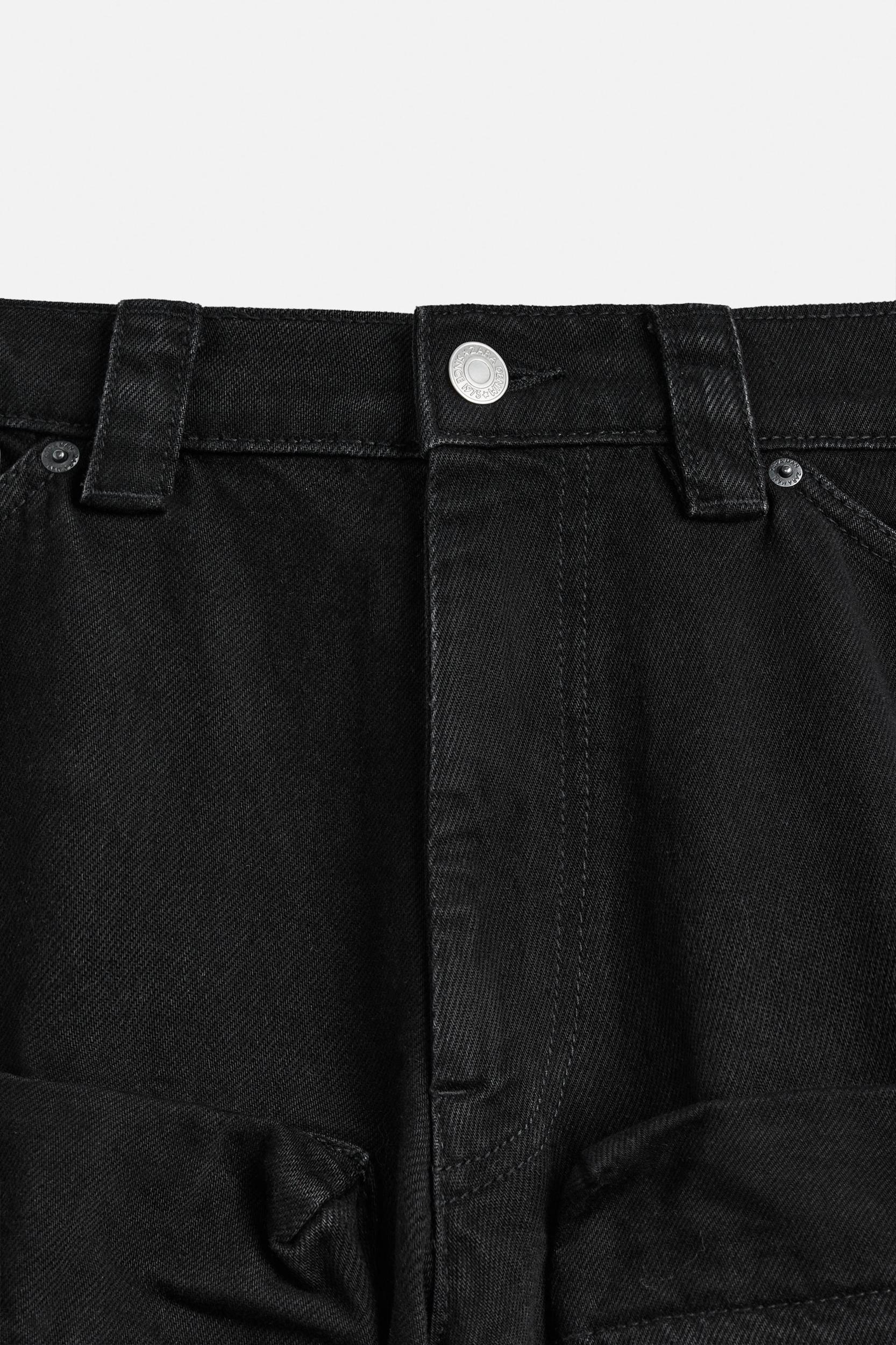 DENIM CARGO PANTS WITH POCKETS Product Image