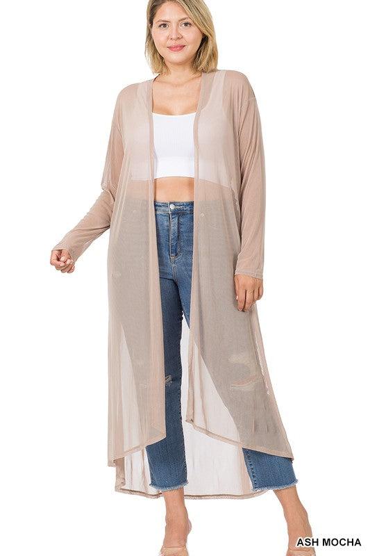 1089   Carolyn Mesh Open Front Kimono - Reg & Plus! Product Image