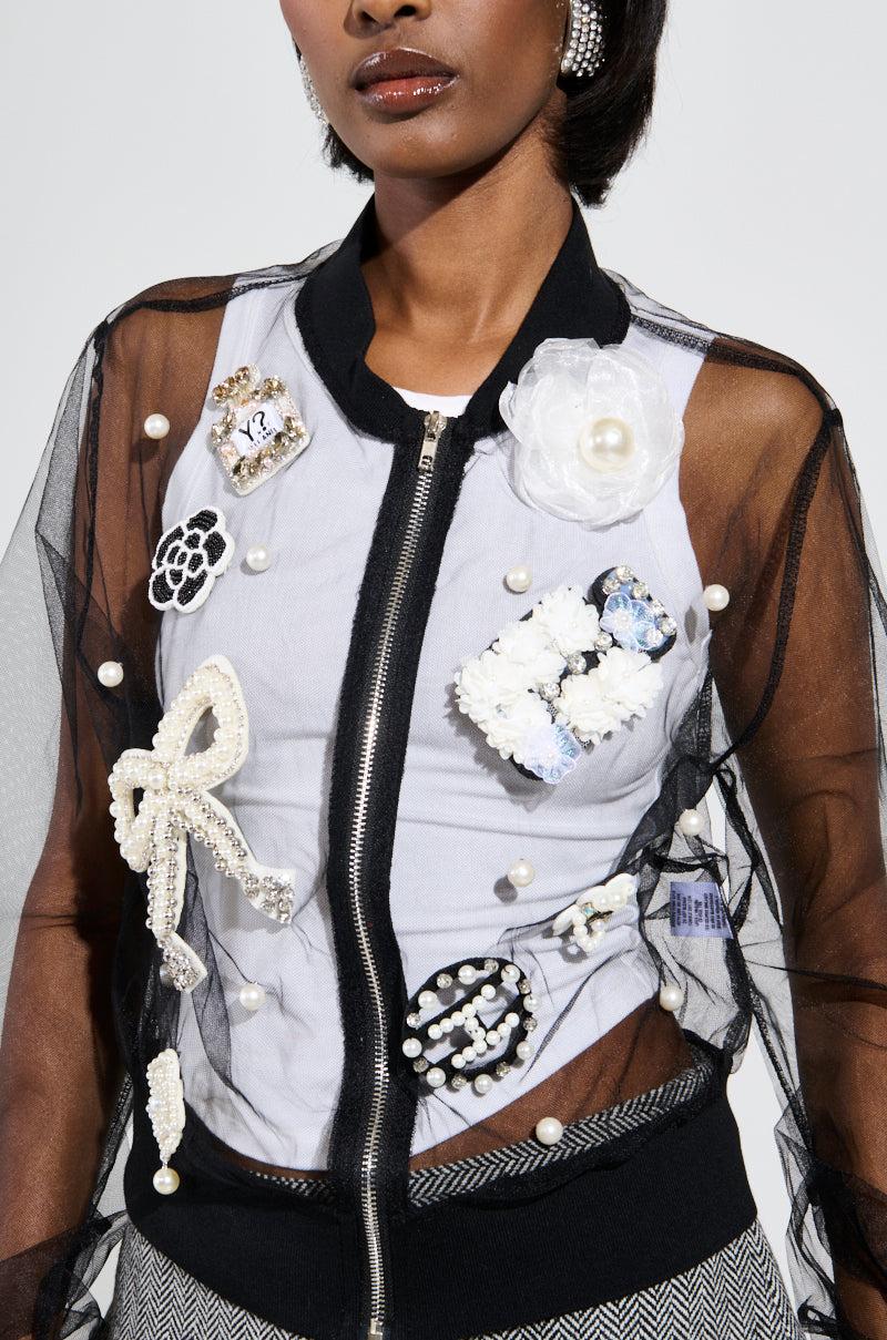 LOOK AT ME GO MESH BOMBER JACKET Product Image