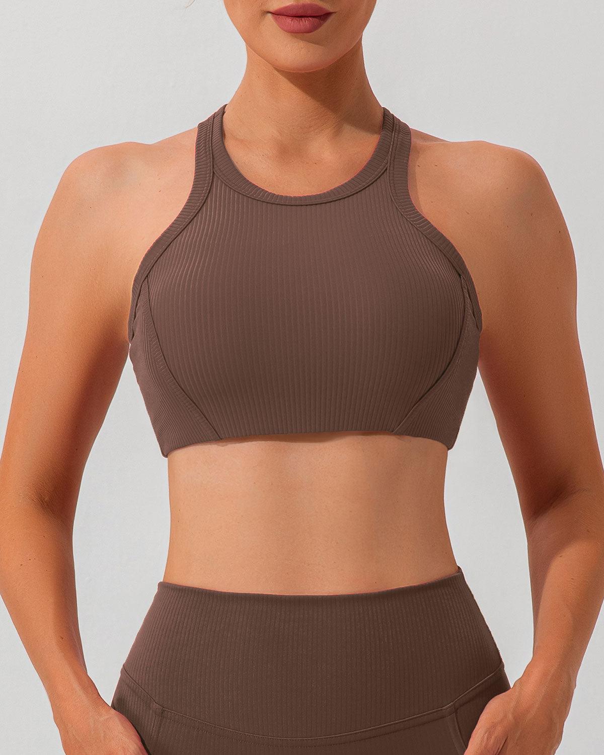 Brown I-back Yoga Tank Top Product Image