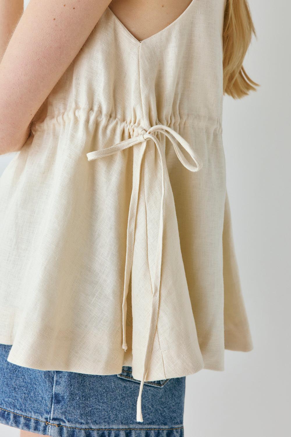 Indi Linen Top Cream Product Image