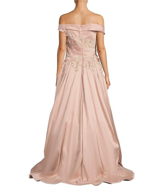 Terani Couture Off-the-Shoulder 3D Floral Detailed Embroidered Cascading Ball Gown Product Image