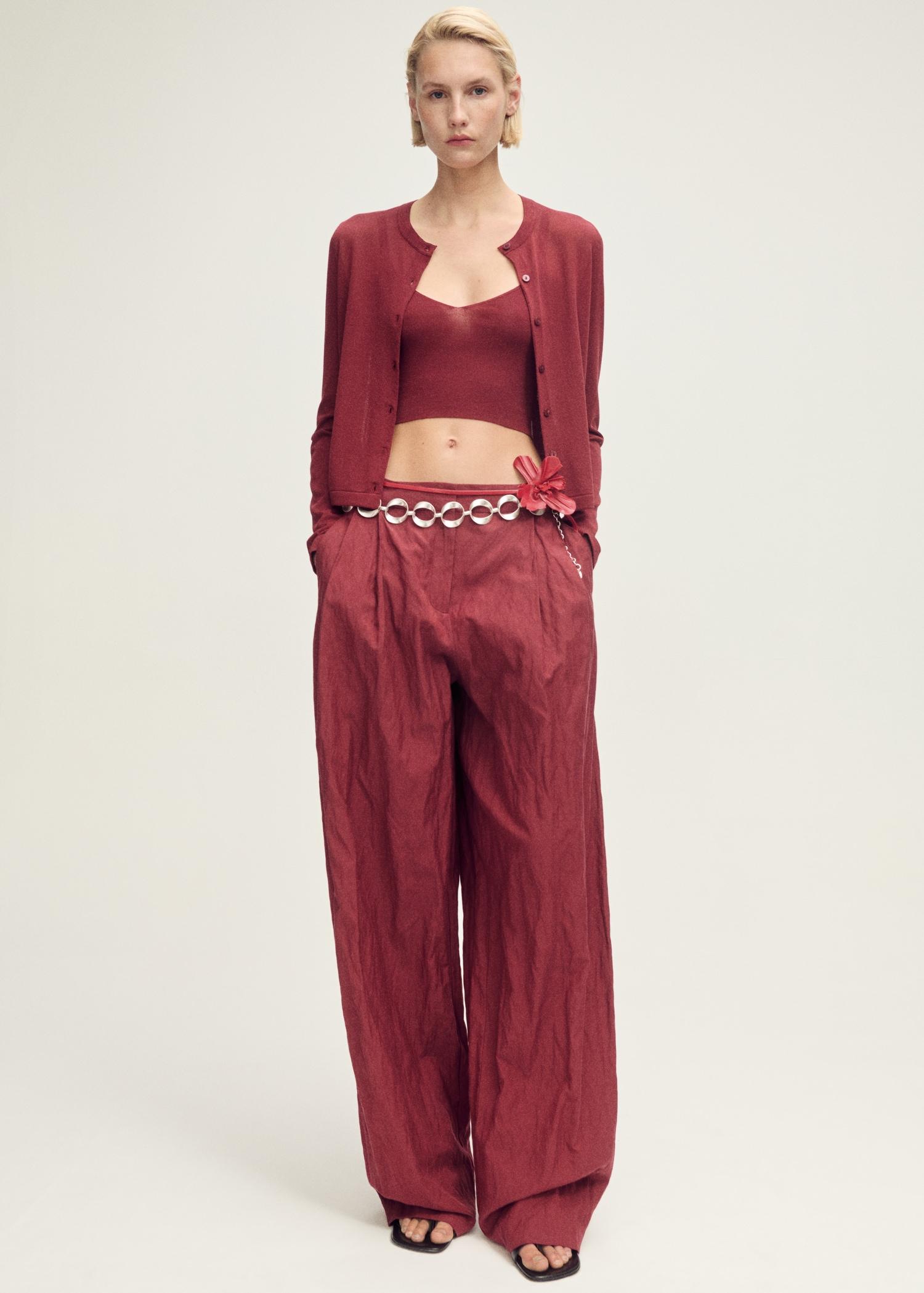 Fine-knit crop top - Women | MANGO USA Product Image