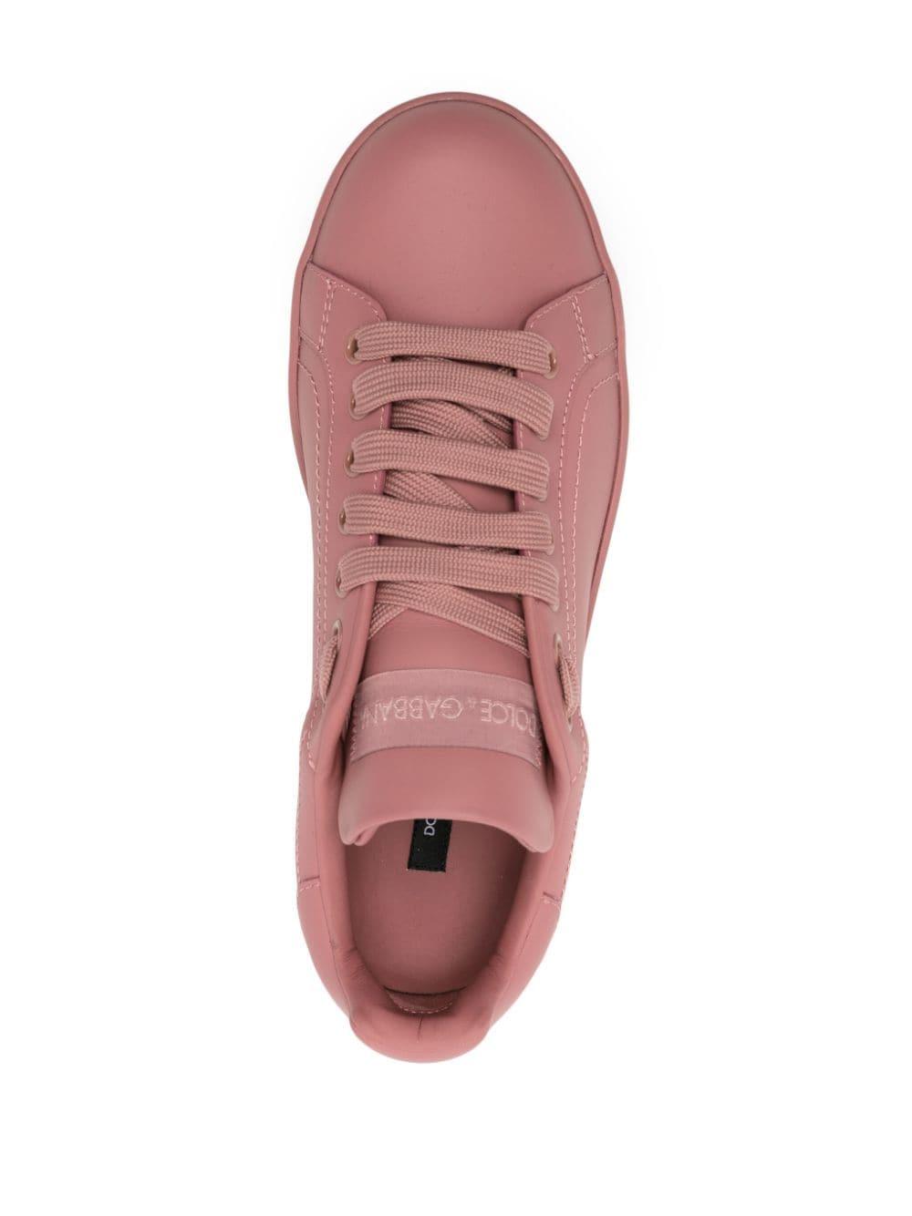 embossed-logo leather sneakers Product Image